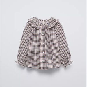 Zara Girl New Plaid Peter Pan Collar Blouse
NWT size 6Y